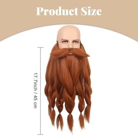 Realistic Novelty Viking Dwarf Pre-Styled Braided Synthetic  view 4