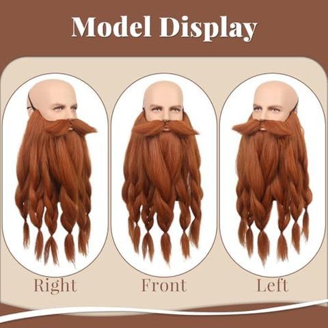 Realistic Novelty Viking Dwarf Pre-Styled Braided Synthetic  view 6