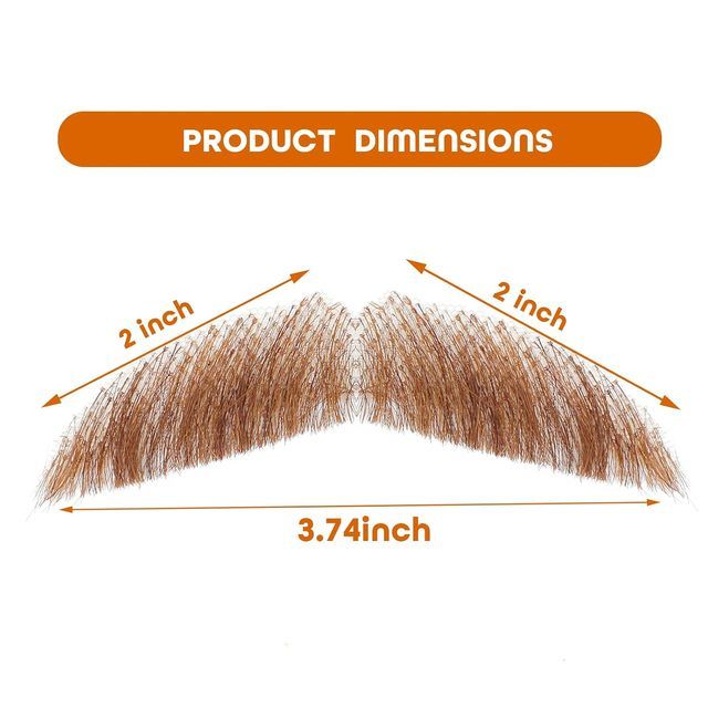 100% Human Hair Mustache Complete Full Chin Hair Beard Handmade Lace Invisible Fake Beard Realistic Suitable for Makeup Stage