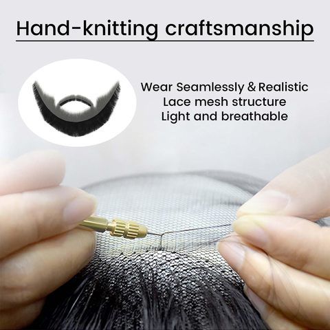 100% Human Hair Mustache Complete Full Chin Hair Beard Handm view 6