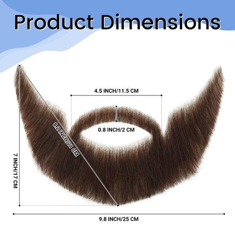 100% Human Hair Mustache Complete Full Chin Hair Beard Suita view 4