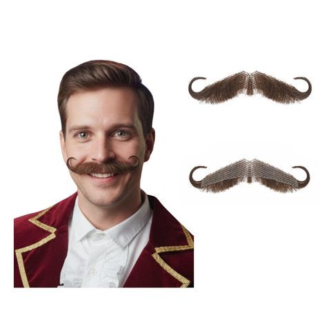 Circus Ringmaster Fake Mustache Costume Accessory - Self Adh view 7