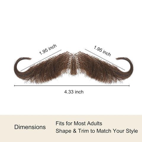 Circus Ringmaster Fake Mustache Costume Accessory - Self Adh view 5