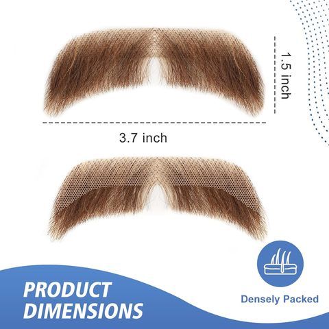 Beard & Mustache Set Realistic 100% Human Hair Hand-Tied view 3