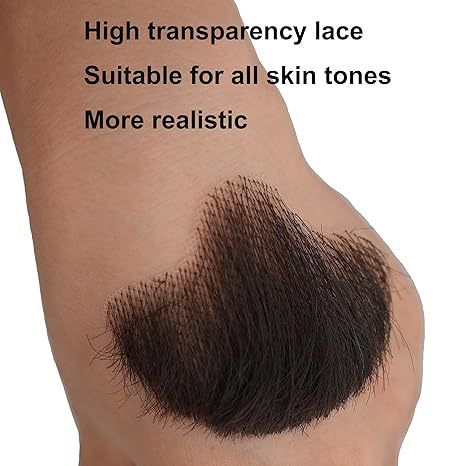Black Human Hair Beard for Men Human Hair False Mustache Lac view 6